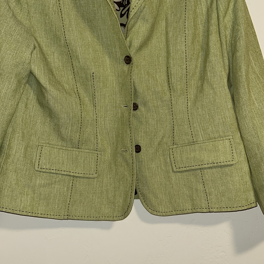 Alfred Dunner Size 12 Petite Green Lined Jacket - Picture 7 of 16